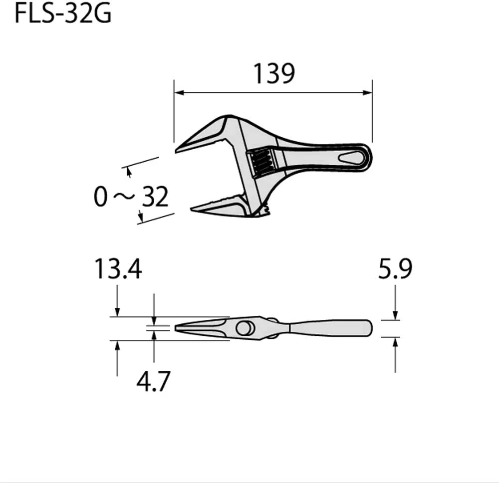 Soma Fujiya ThinLine JIS Cresent Wrench (FLS-32G-F) 5 Soma Fujiya ThinLine JIS Cresent Wrench (FLS-32G-F) - Image 3